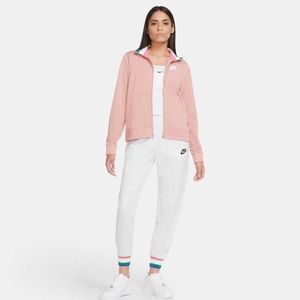 NWT Nike Sportswear Heritage Polyknit Jacket/Joggers -Rust Pink